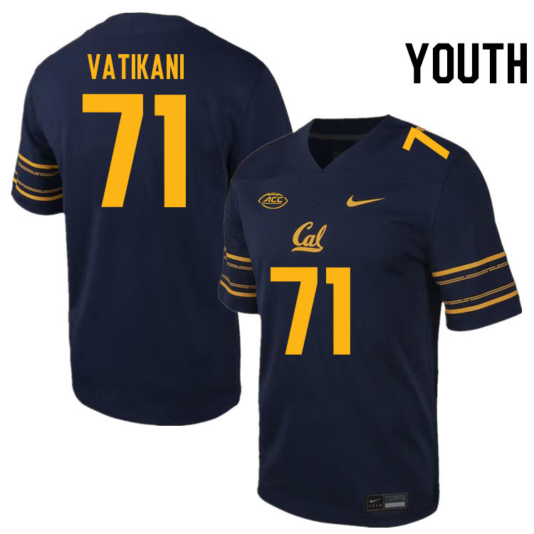 Youth #71 Sioape Vatikani California Golden Bears ACC Conference College Football Jerseys Stitched S